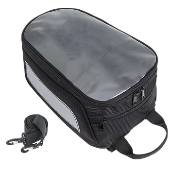 

Zipper Closure Motorcycle Tank Bag Portable Travel Navigation Reflective Strip With Magnetic Waterproof Phone Pouch Fashion