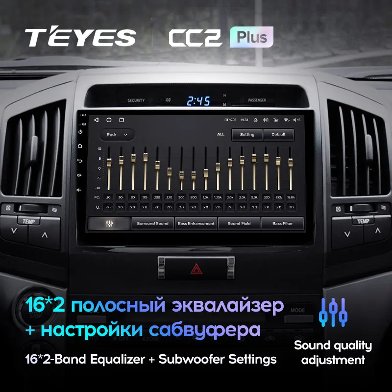 TEYES CC2L и CC2 Plus Штатная магнитола For Тойота Ленд Крузер 11 200 Toyota Land Cruiser 2007 2015 Android до 8