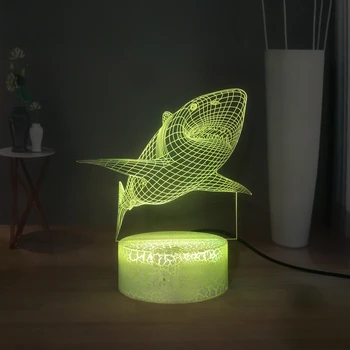 

The most ferocious Ocean Animal Creative Table Lamp Shark USB Touch LED Night Light 7 Colors Child Desk Lamp Bedroom Night Lamp