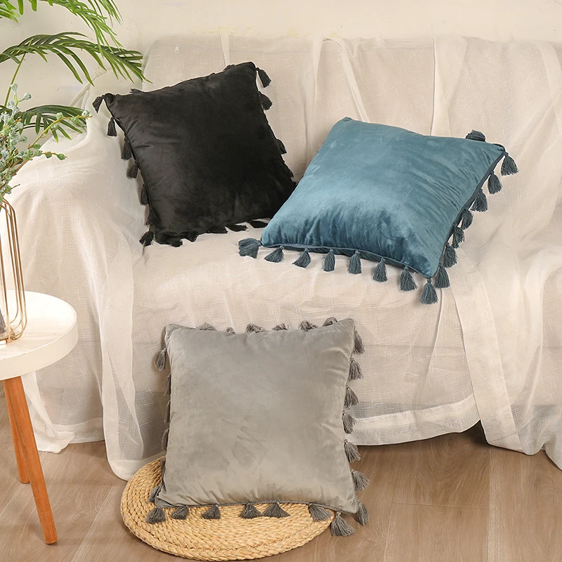

45*45cm Square Super Soft Pillow Slip Waist Throw Velvet Throw Pillow Covers Solid Pillowcase Cushion Cover Home Supplies
