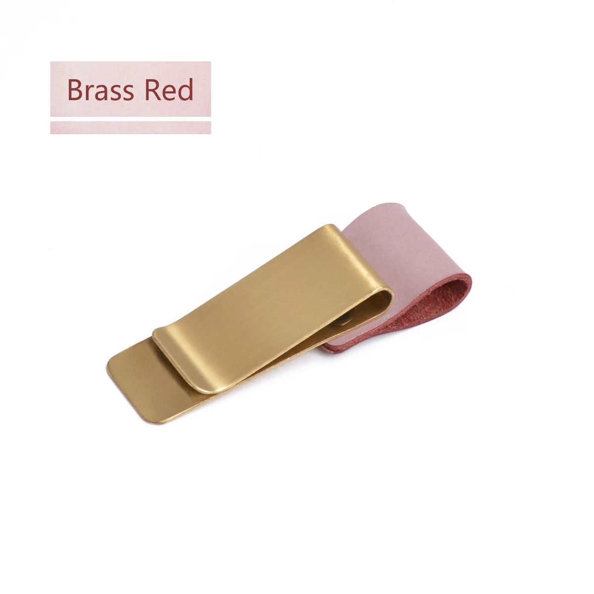Brass Red Металлический кожаный держатель для ручек, латунный кожаный стальной аксессуар, зажим для планировщика и тумана, блокнот из нержавеющей воска для канцелярских принадлежностей, зажим - Цвет: Brass Red