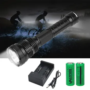 

Powerful 3*XHP50 Tactical Hunting Flashlight Ultra Bright 2100 Lumens USB Rechargeable Waterproof Torch+2*26650+USB Charger