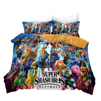

Popular 3d Super Smash Bros.Ultimate Bedding Set Cartoon Printed Duvet Cover Set with Pillowcase Europe/Australia/USA King Size