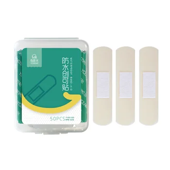 

1Package of 50Pcs Waterproof Breathable Fresh Band Aid Tight Wear Resistant Sticker for Home Use(Green)
