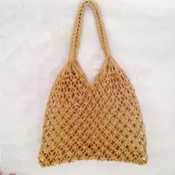 Женская сумка, летняя пляжная сумка из ротанга, ручная работа, вязаная соломенная короткая сумка для путешествий, женская сумка на плечо