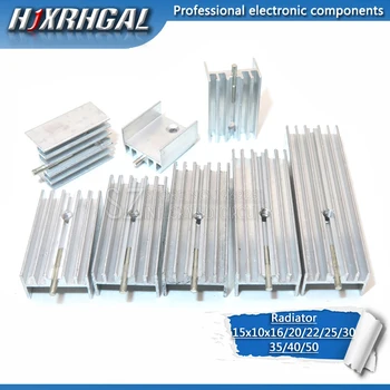 

1pcs Aluminum Heatsink Radiator 15*10*16/20/22/25/30/40/50mm With Needle hjxrhgal For Transistors TO220 white HJXRHGAL