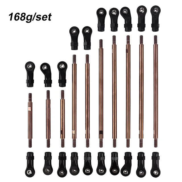 INJORA 10Pcs/Set Metal Unassembled Link Set Plastic Rod End for 1/10 RC Crawler 324mm Wheelbase Traxxas TRX4 TRX-4
