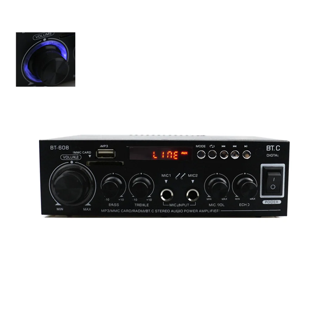 Домашние усилители аудио Bluetooth Сабвуфер FM SD Мини HIFI Усилители мощности для автомобиля домашний кинотеатр звуковая система ЕС/США