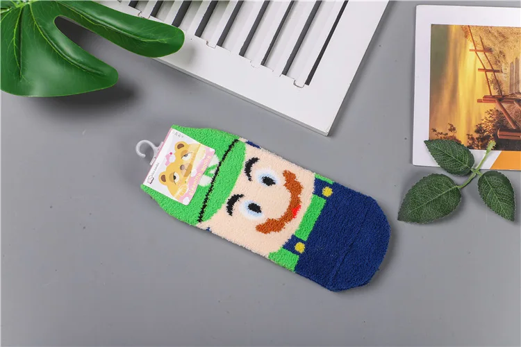 Chi Bi Maruko коралловый флис Crew Socks женские теплые Забавные милые Kawaii Art Happy Socks мультяшная уличная одежда с мотивами из аниме Модные Повседневные Удобные