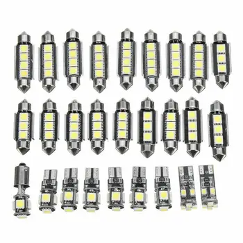

27 pcs/set White car interior LED light kit Play and Plug Easy to install Save power supply Left Right Front Rear