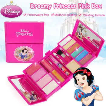 

Kids Girls Makeup Set Toys Disney Frozen Dreamy Princess Pink Box Water Soluble Formula Cosmetics Lip Gloss Toys for Children