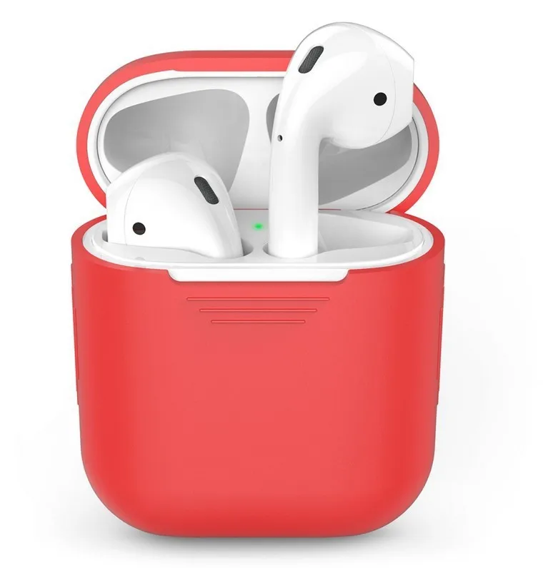 red Мини Мягкий силиконовый чехол для Apple Airpods противоударный чехол для Apple гарнитура для Airpods чехол s ультра тонкий Air Pods защитный чехол - Цвет: red