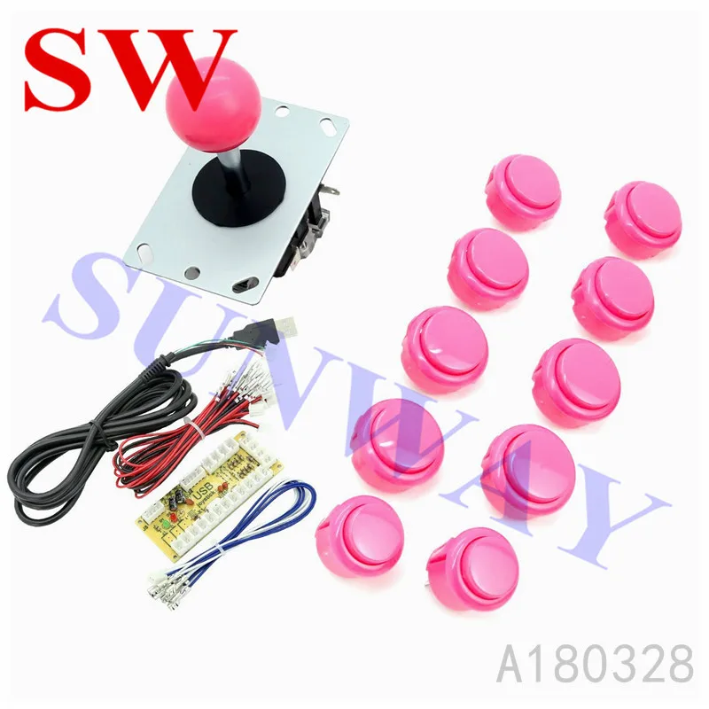 DIY аркадный джойстик набор ручек с mircoswitch 24 мм/30 мм кнопки запасные части USB кабель