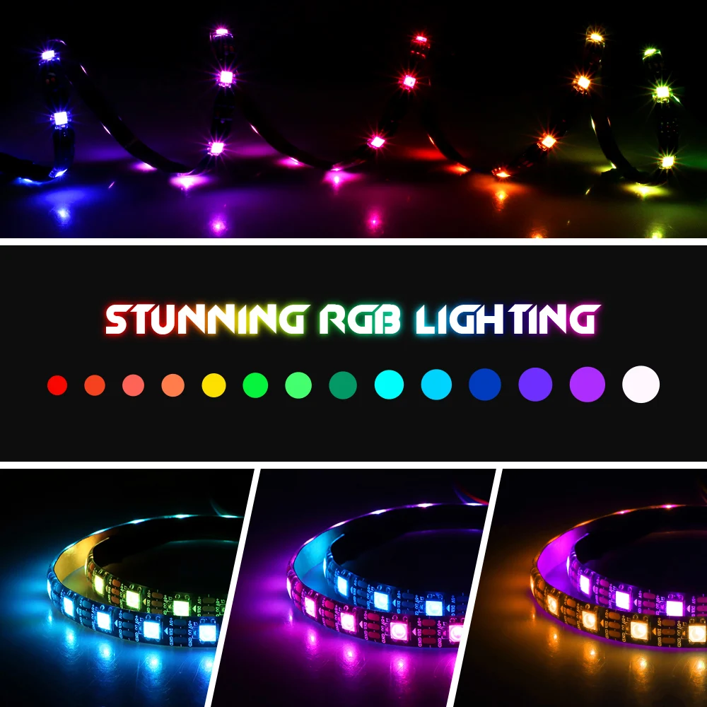 RGB Светодиодная лента индивидуально Адресуемая для 5 В WS2812B цифровая светодиодная лента для CORSAIR iCUE, 3 pin 5V добавить коннектор на материнских платах, ПК