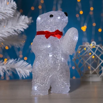 

Figure acrylic. "Bear Bear on batteries" 11x10x20 cm, (aa * 2 pcs. not in a set), 10 LED