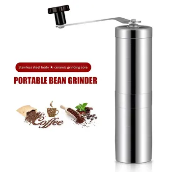 

Portable Manual Coffee Grinder Stainless Steel Ceramic Burr Bean Mill Wheel Design Hand Coffee Maker