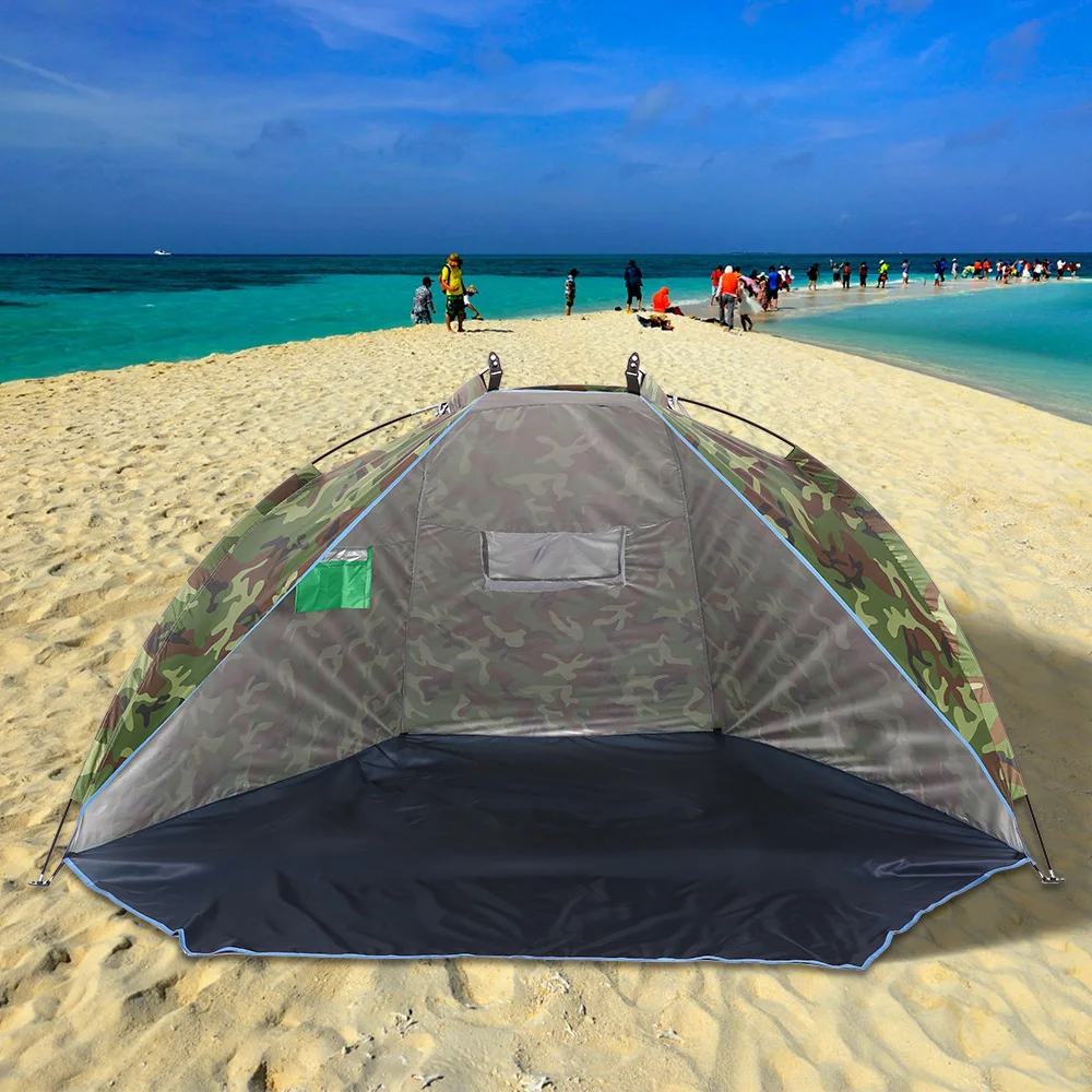 Tomshoo Outdoor Beach Tent Sunshine Shelter 2 Person Sturdy 170T Polyester Sunshade Tent For Fishing Camping Hiking Picnic Park camping tent camping canopy
