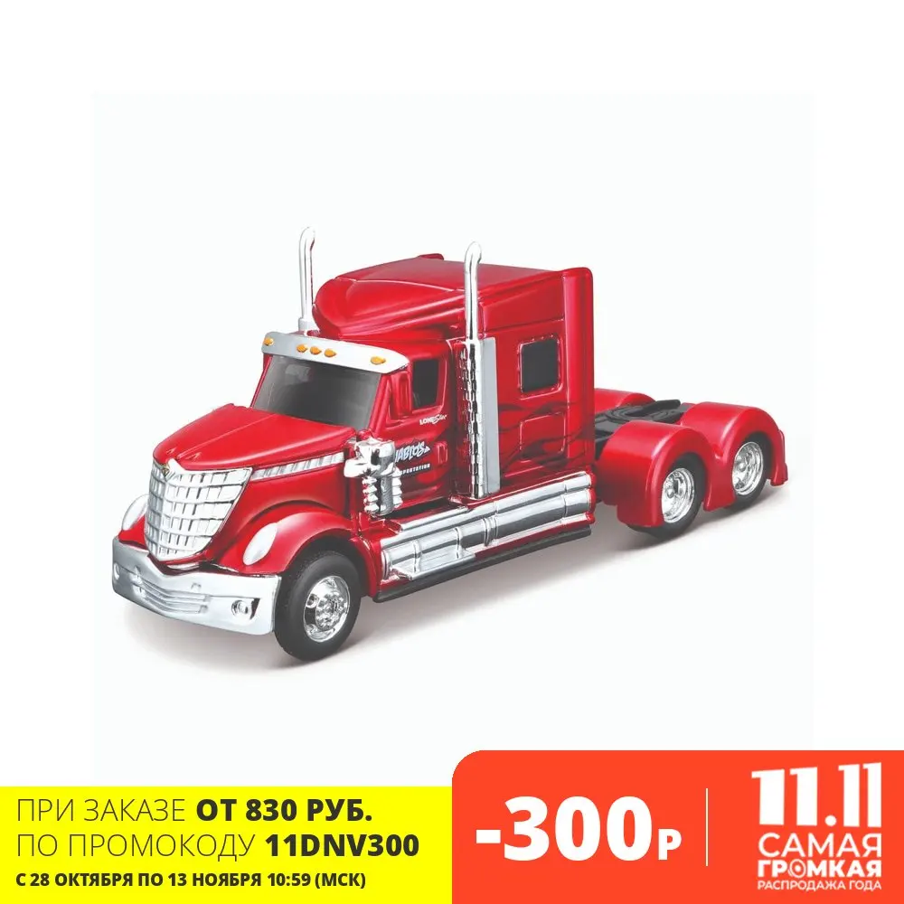  Maisto Машинка металлическая International LoneStar Design Custom Rigs, 1:64, красная 