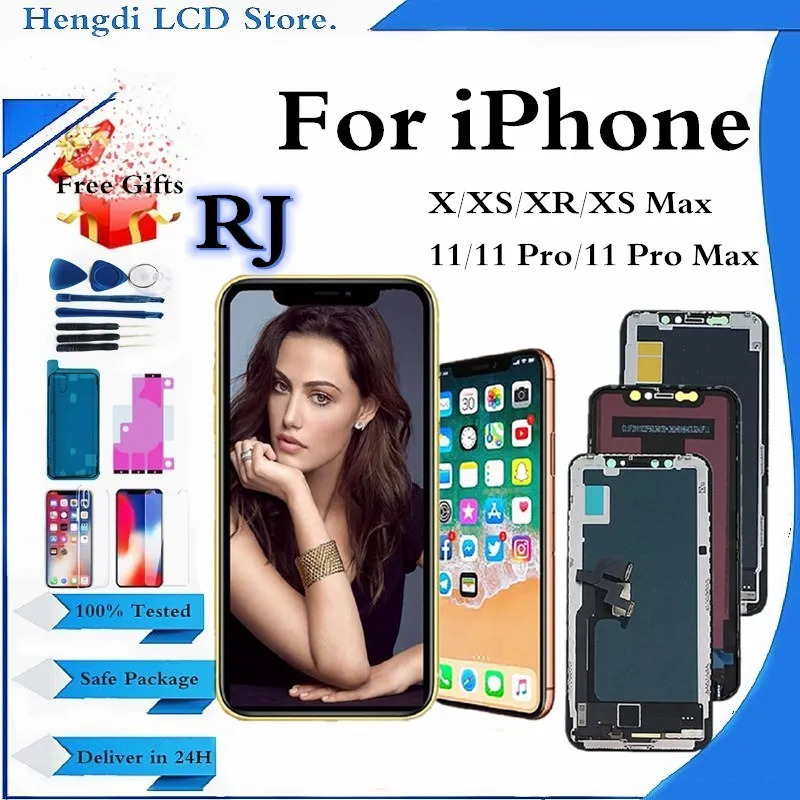 ЖК-дисплей RJ Pantalla для iPhone X XS сенсорный дигитайзер в сборе 11 Pro XSMax XR сменный
