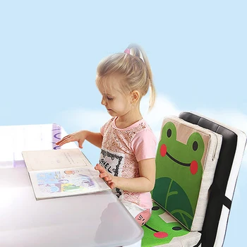 

Printed linen children's dining chair heightening pad Baby portable seat cushion High density sponge heightening pad