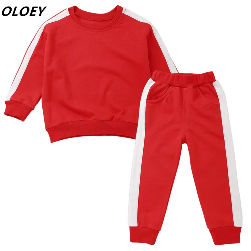 

2019 New Children's Casual Sweater Autumn Children's Suit Two-piece Children's Cotton Long-sleeved Round Neck Sweater Clothes