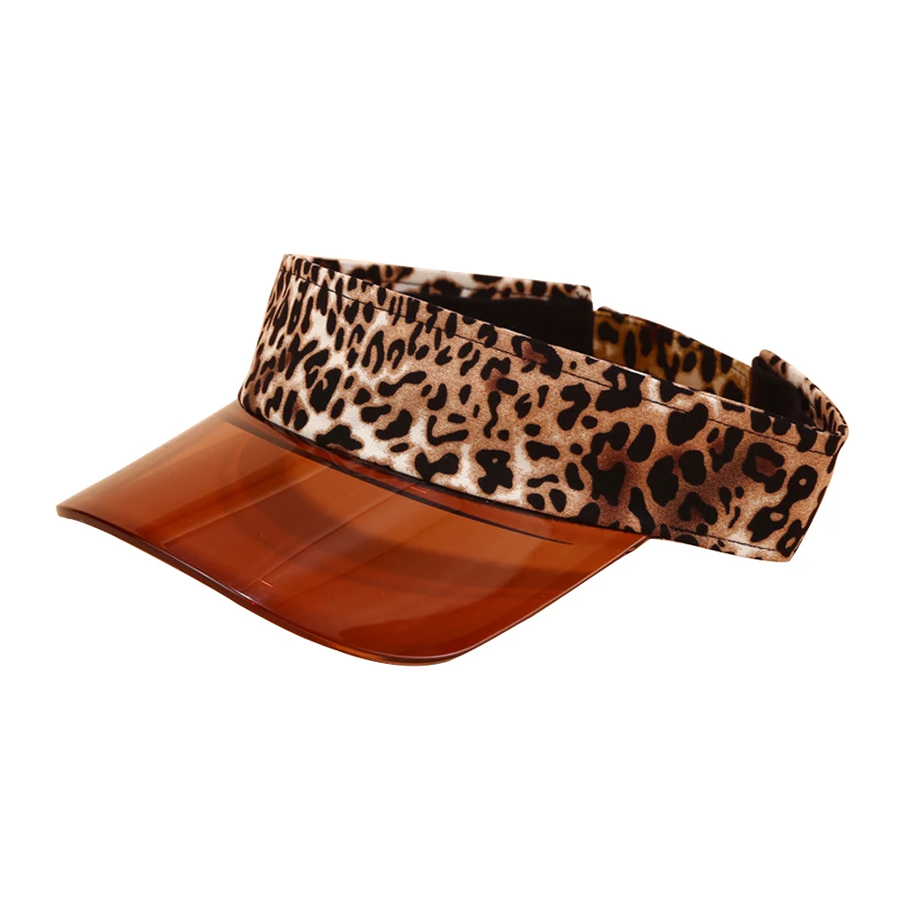 Leopard Khaki Для мужчин и женщин, простой козырек, кепка, Солнцезащитная шляпа, подарок, модная, для активного отдыха, повседневная, регулируемая, пустой верх, ПВХ, аксессуары для пляжа, лето - Цвет: Leopard Khaki