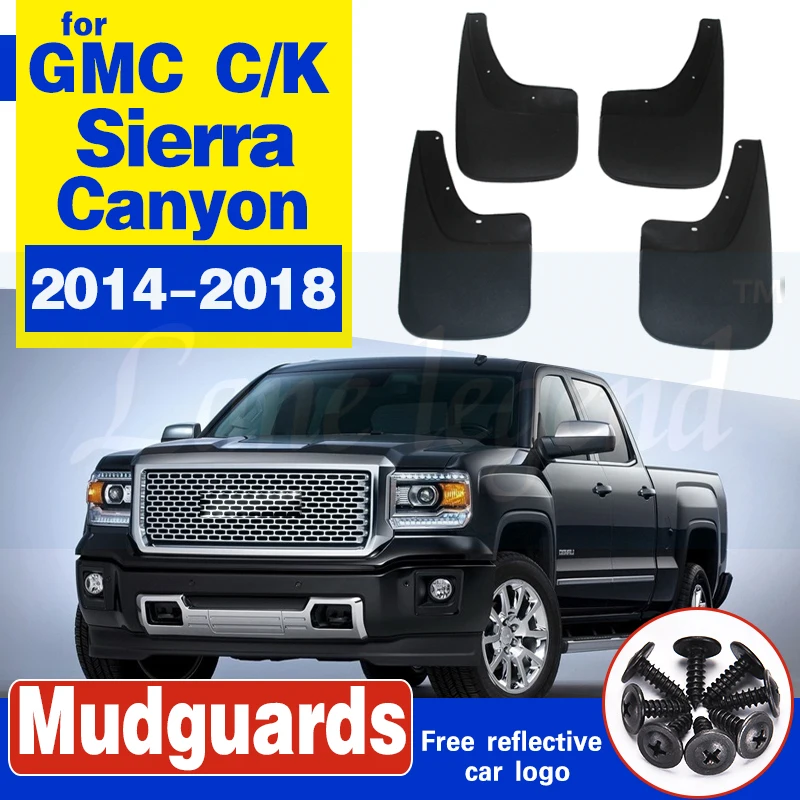 

4x Mudflaps Mud Flaps Splash Guards Mudguards For GMC C/K C3500 Sierra Canyon 1500 2500 1500HD 2500HD 3500HD 4500HD HD C3 Denali