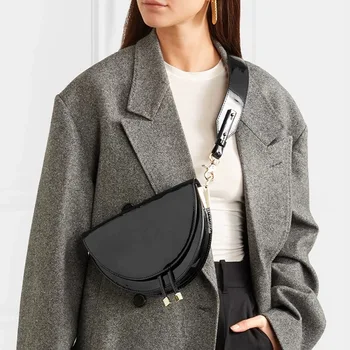 

Women Alligator Leather Saddle Bag Women Luxury Shoulder Bags Small Round Handbag Spring and Summer Crossbody Messenger Bags