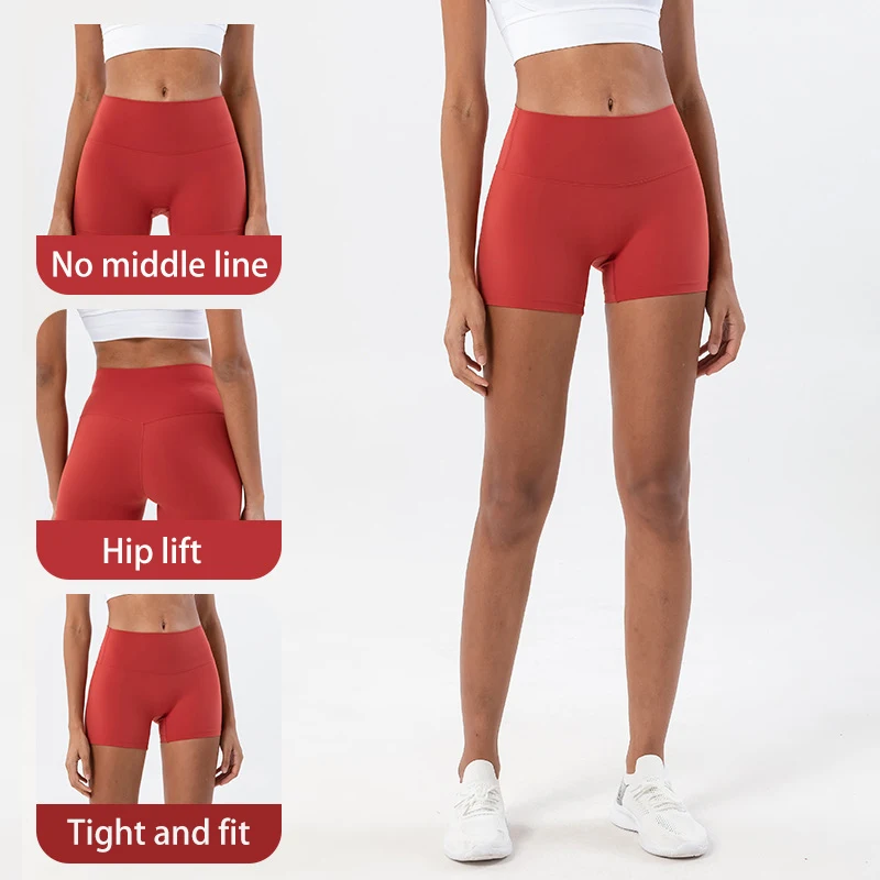 SOISOU Nylon Gym Short Yoga Fitness Women Cycling Shorts Tight Elastic Breathable High Waist Sports Pants No T Lines 13 Colors