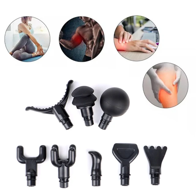 Universal Fascia Gun Massage Head Body Relaxation Fascia Massager Gun Replacement Head Silicone Massage Head Set