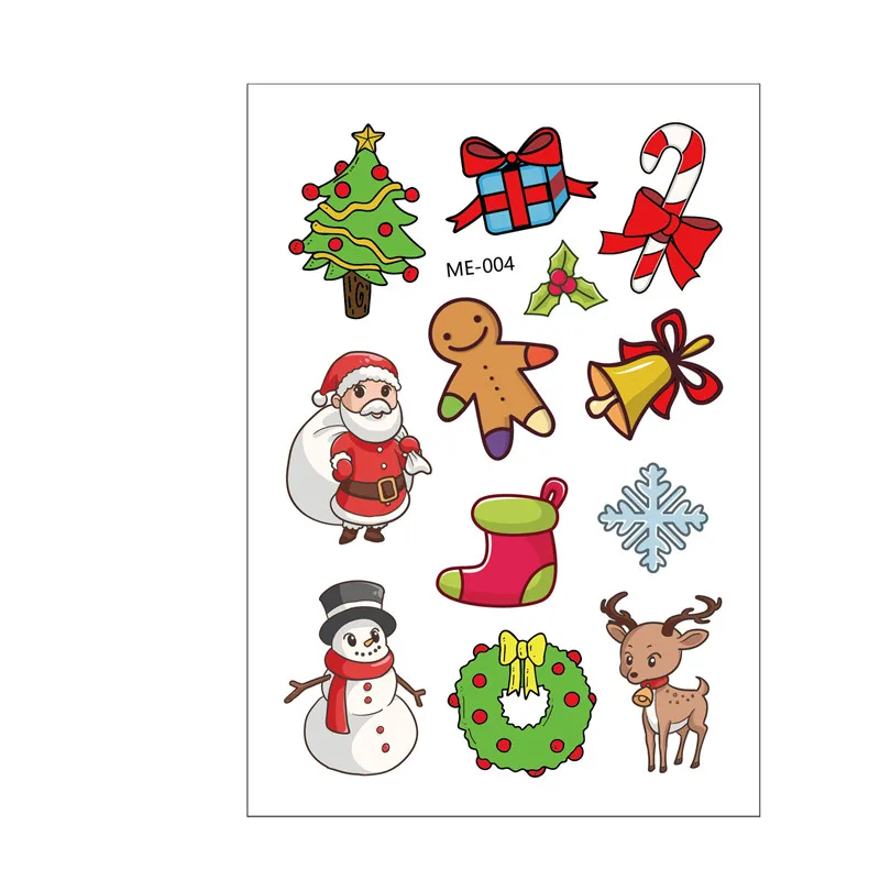 6 шт. Navidad подарки Смываемые тату-наклейки украшения Рождественские Новогодние украшения детские подарки Kerst Natal Декор Noel