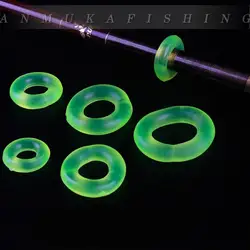 5pcs Fishing Rod Anti-slip Clip Luminous Silicone Rod Stopper O-ring Fishing Accessories