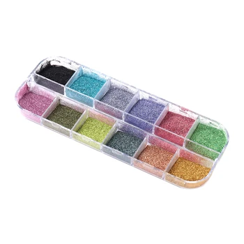 

Laser Holographic Silver Blue Nails Glitter Dust DIY Summer Charm Pigment Chrome Nail Powder Flakes Art Tips Accessories