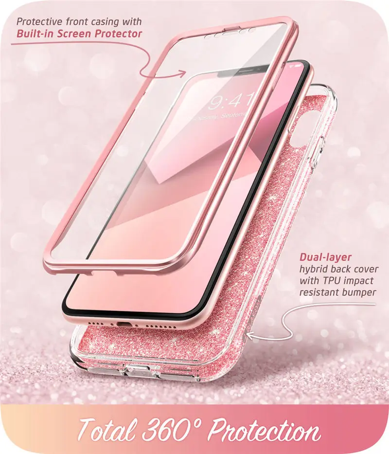 I-BLASON для iPhone X Xs чехол 5," Cosmo Series полный корпус блестящий Мраморный бампер чехол со встроенной защитной пленкой