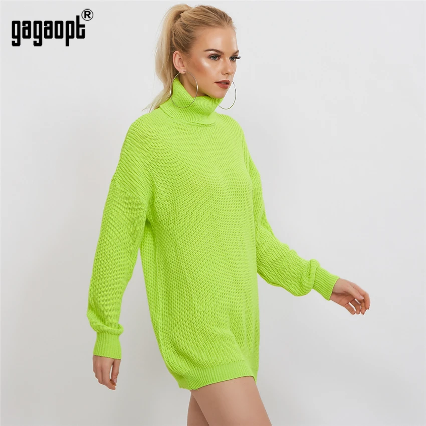Gagaopt осенне-зимний женский свитер с длинным рукавом, модные женские вязаные топы с рюшами, Повседневные свитера, пуловер