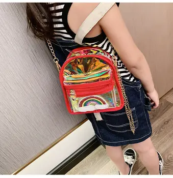 

US Women Girl Clear Crossbody Bag Transparent Travel Messenger Bags Shoulder Bag PVC Laser Shoulder Wallet Hand Bag Coin Purse