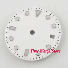 28,5 мм без логотипа белый циферблат Светящиеся Часы Marks циферблат подходит MIYOTA 8215 821A Mingzhu 2813 автоматический механизм D118