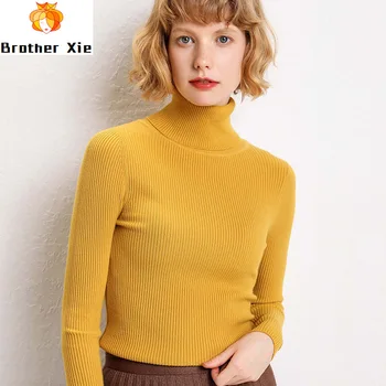 

Women Winter 2020 Pink Sweater Long Sleeve Women Slim Fit Knitted Turtleneck Sweater And Pullovers Pull Tricot