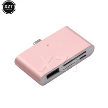 Usb type C концентратор OTG с USB 2,0 TF SD кардридер USB Многофункциональный переходник для huawei samsung MacBook Air Аксессуары для ноутбуков