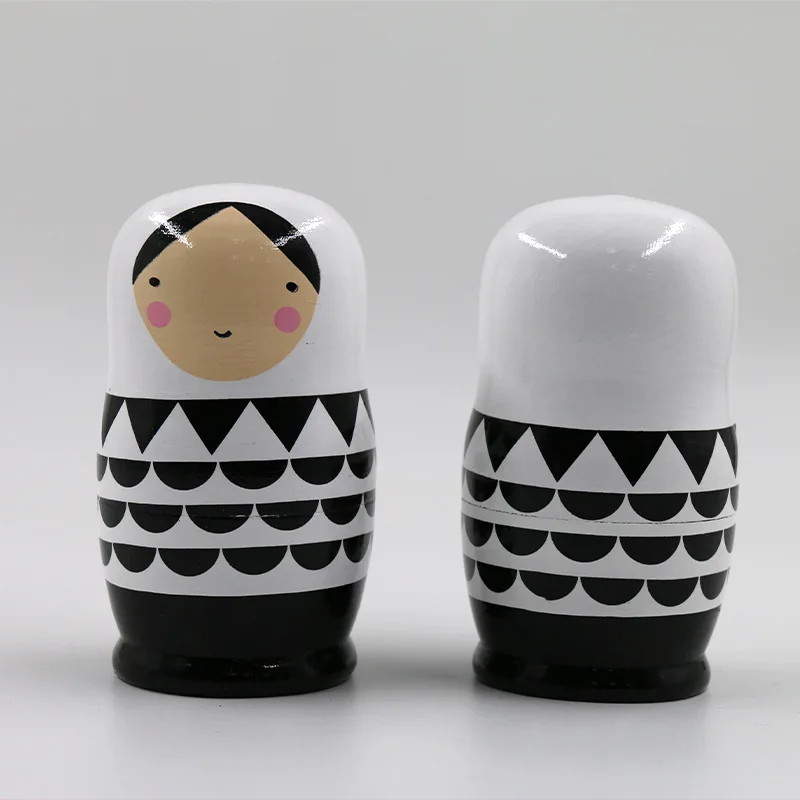 Wooden Russia Dolls 5 Layers Cute Doll Winter Decoration Magic Children Toy Christmas Birthday New Year Gift Home Decoration ornament crafts miniature ornament