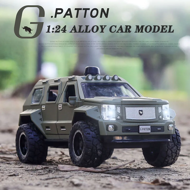 Модель автомобиля из сплава под давлением 1:24G.PATTON USSV игрушечный автомобиль с
