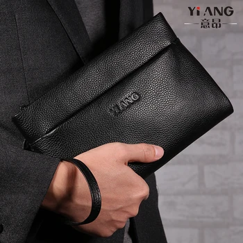 

Soft Leather Luxury Brand Men's Clutch Bags HandBags For Men Long Wallet Large Capacity Male Business CellPhone Purse Trend 2019
