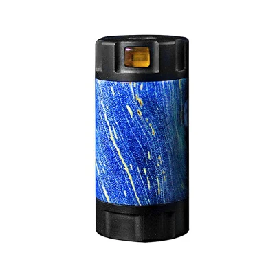 Электронные сигареты Ultroner Mini Stick 18350 мех мод 24 мм Диаметр питание от одного 18350 стабилизированного дерева Vape испаритель - Цвет: Black-Blue