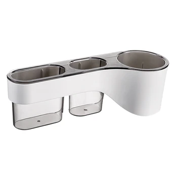 

Punch-Free Transparent Bathroom Storage Box Wall Mount Hair Dryer Holder Bathroom Organizer Shelf Racks for Shampoo Toothbrush