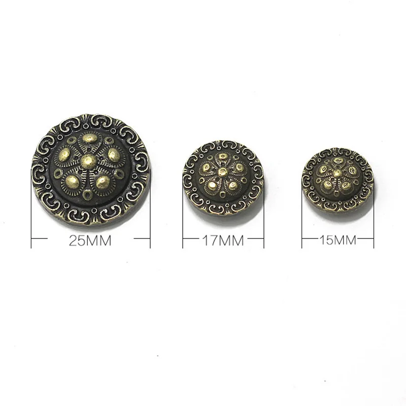 10pcs 15/17/25mm Retro Metal Snap Buttons Fastener Wallet Leather Buckles Clothes Combined Button DIY Garment Accessories D3 7|snap fastener|buttons