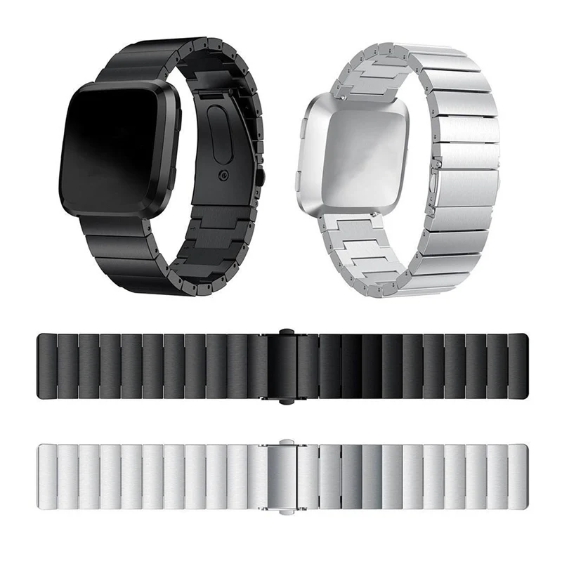 Полный-для Fitbit Versa браслет на запястье умные аксессуары из нержавеющей стали сменный ремешок для часов