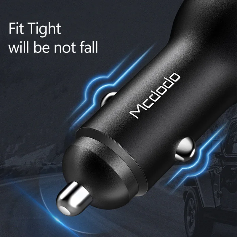 MCDODO 5V 3.4A металлическое USB Автомобильное зарядное устройство с двумя светодиодными цифровыми дисплеями адаптер, быстрая зарядка для iPhone XS samsung Xiaomi Мобильный телефон