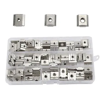 

100/80/50/30/20PCS M3 M4 M5 M6 M8 T Square nuts T-Track Sliding Nut for Fastener Aluminum Profile 2020 3030