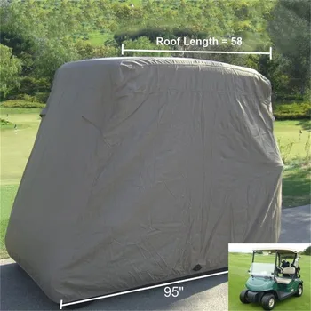 

Waterproof 2 Passengers Car Detector Golf Cart Protect Cover UV Resistant For Two Passenger Car Club Car Khaki