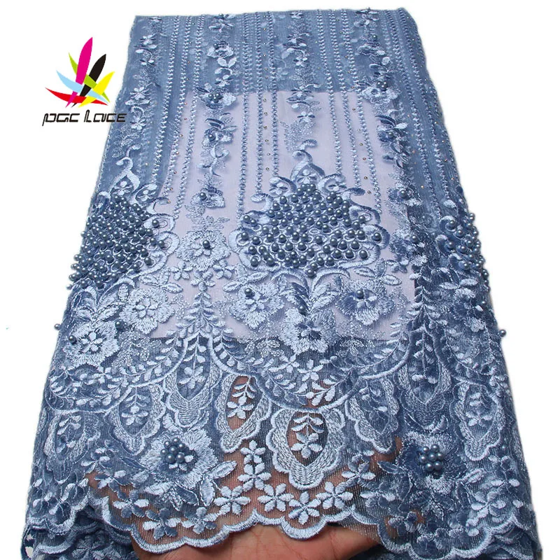 Нигерийская кружевная ткань с вышивкой, свадебное нигерийское французское цветочное свадебное жемчужное вышитое бисером гипюровое Сетчатое Тюлевое кружевное платье с вышивкой